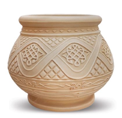 House2home Taş Görünümlü Dış Mekan Büyük Saksı Yükseklik: 52 cm - Dış Çap 61 cm - İç Çap 32 cm