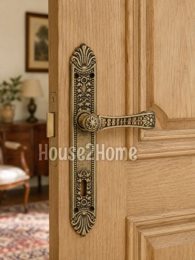 House2home El Yapımı Pirinç Aynalı Kapı Kolu Takımı